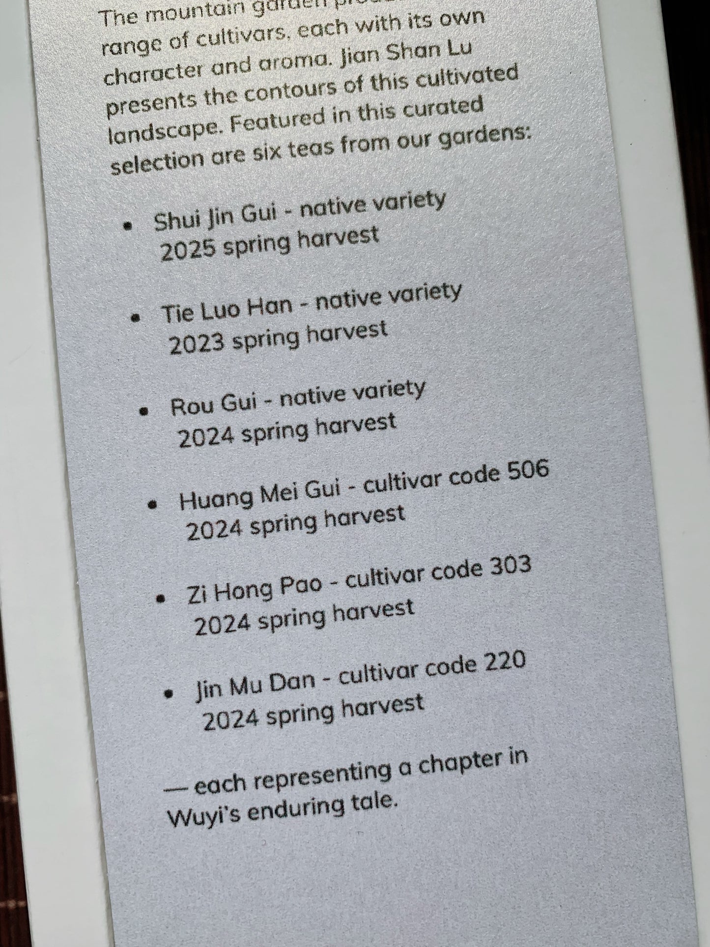 Jian Shan Lu - A portrait of Our Wuyi Garden